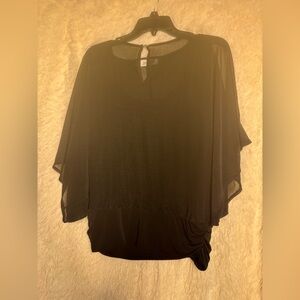 🖤 Jennifer Lopez Black Batwing Blouse – Women’s Size M